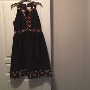 Kate Spade Silk Black Dress embroidered
